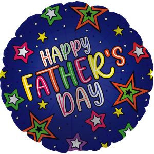 17" Happy Father's Day Star Pattern Mylar Balloon