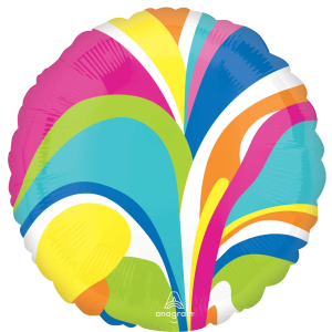 18' Vibrant Circle Marble Mylar Balloon