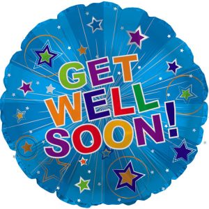 17" Get Well Soon Stars Mylar Balloon