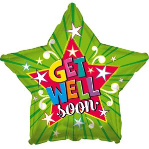 17" Get Well Soon Lime Mylar Balloon